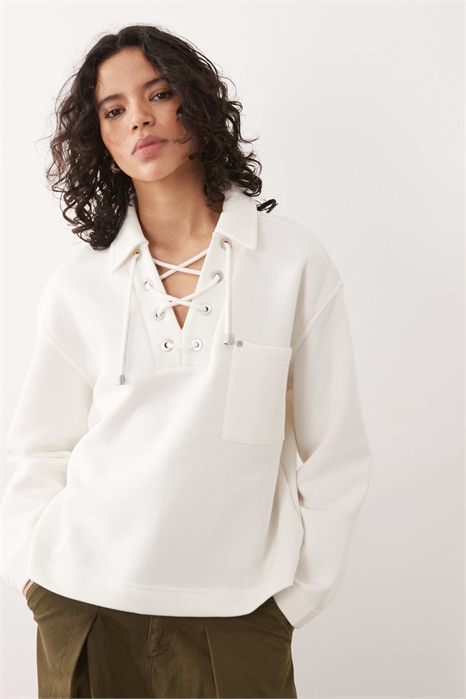 Свитшот Daya с ажурной вязкой и шнуровкой артикул 154707776