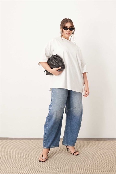 Футболка свободного кроя из плотной ткани премиум-класса артикул 139345345