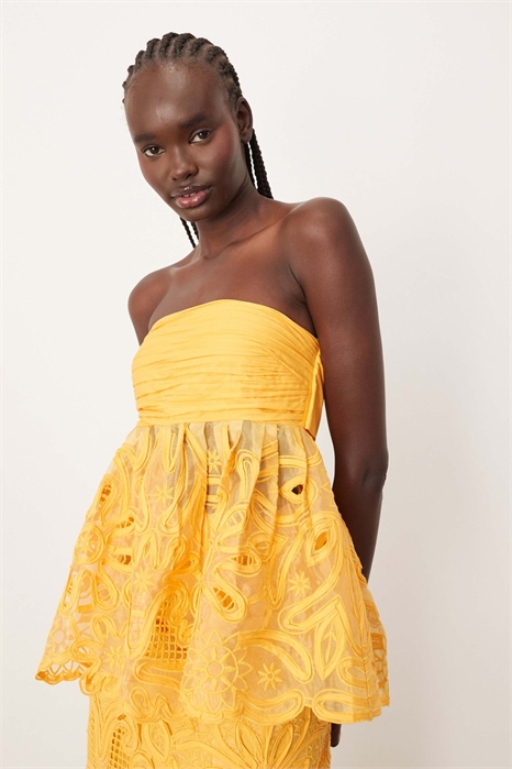 Топ-бандо с цветочным принтом от Cornelli, с завязками на шее и воротником-мандарином co-ord артикул 140374725