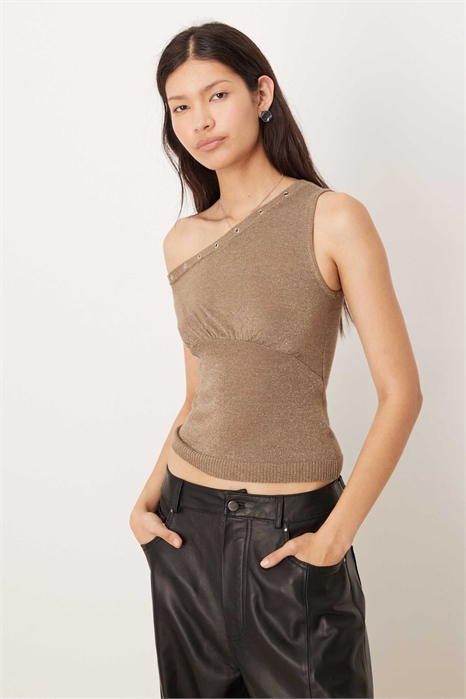 Топ Sojin с открытыми плечами и ажурной отделкой артикул 152624211