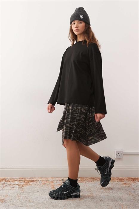 Юбка с завязкой на талии и кольцевым элементом артикул 152632657