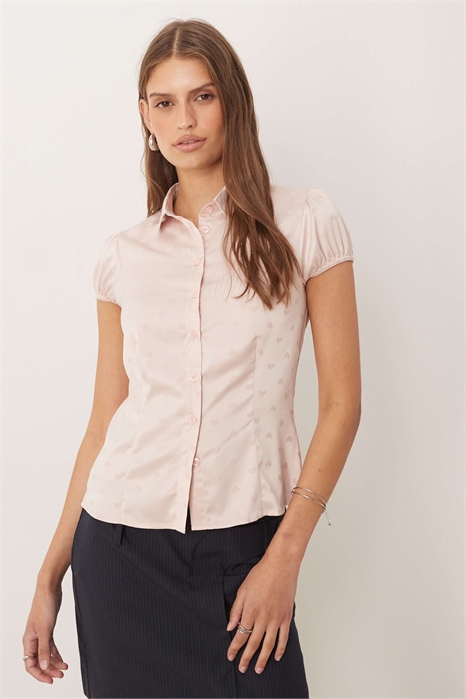 Блузка из мелированного атласного жаккарда артикул 150703678