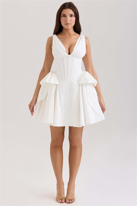 Мини-платье с бантиком из хлопка Amalia артикул 148887837