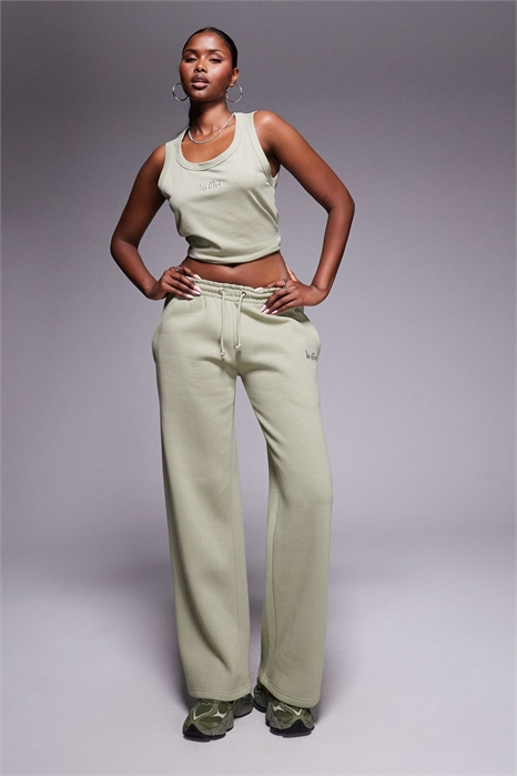 Штаны-джоггеры с широкими брючинами и вышитым логотипом из ткани с высоким содержанием хлопка co-ord артикул 147764580