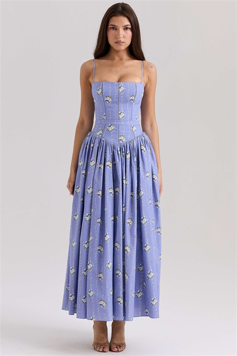 Летнее платье средней длины из эластичного хлопка от Ysabella артикул 148414144