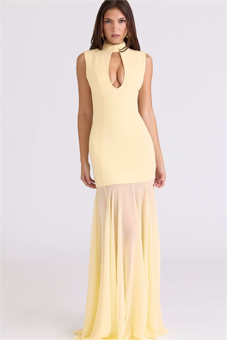 Макси-платье из крепа и шифона с эффектом «масло» от Raphaella артикул 154311994