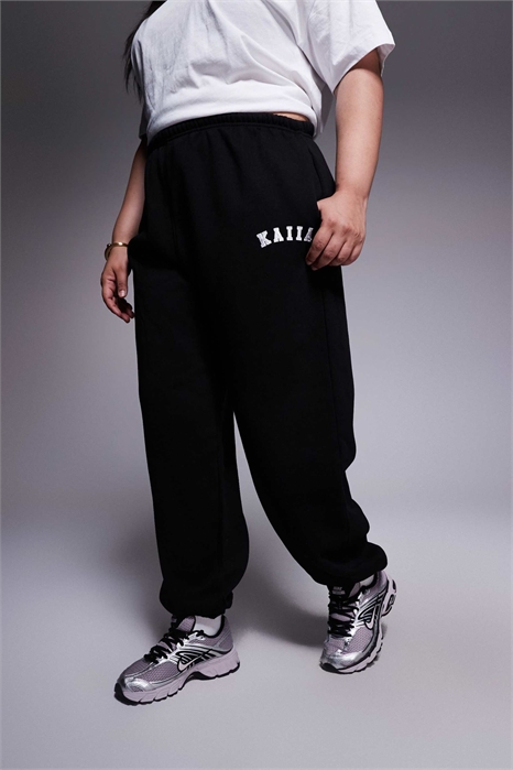 Джоггеры с манжетами и вышитым логотипом из смесовой ткани с добавлением хлопка co-ord артикул 142045624