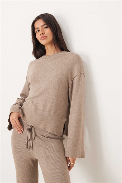 Свитер из тонкого трикотажа с круглым вырезом и длинными рукавами co-ord артикул 151526282