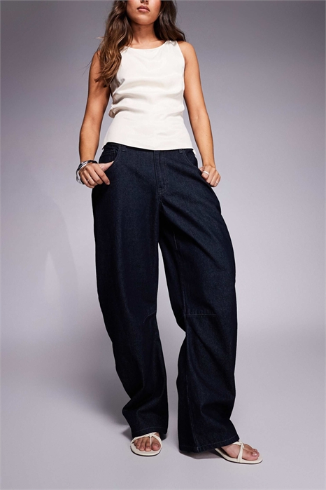 Эксклюзивные джинсы из денима с широкими брючинами и высоким содержанием хлопка артикул 149437317