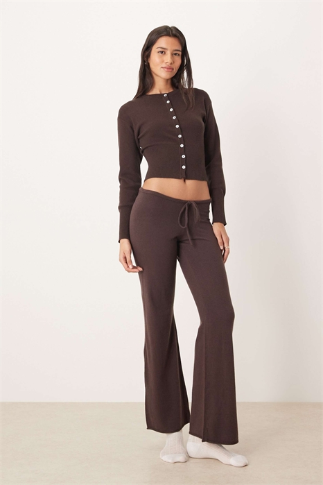 Брюки из тонкого трикотажа с завязками на талии и прямыми брючинами co-ord артикул 151526279
