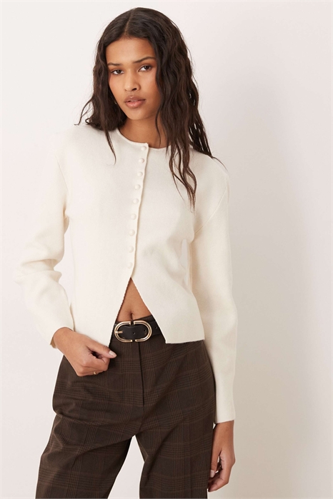 Кардиган из плотного трикотажа с вырезом артикул 151526293