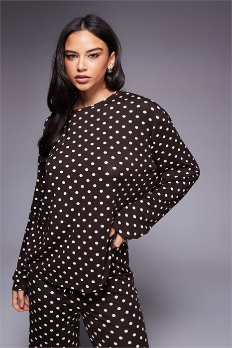 Эксклюзивная сверхмягкая джерси с круглым вырезом, свободного кроя и длинными рукавами co-ord артикул 152700357