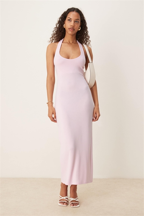 Платье-миди с открытой спиной и завязками на шее артикул 147701516