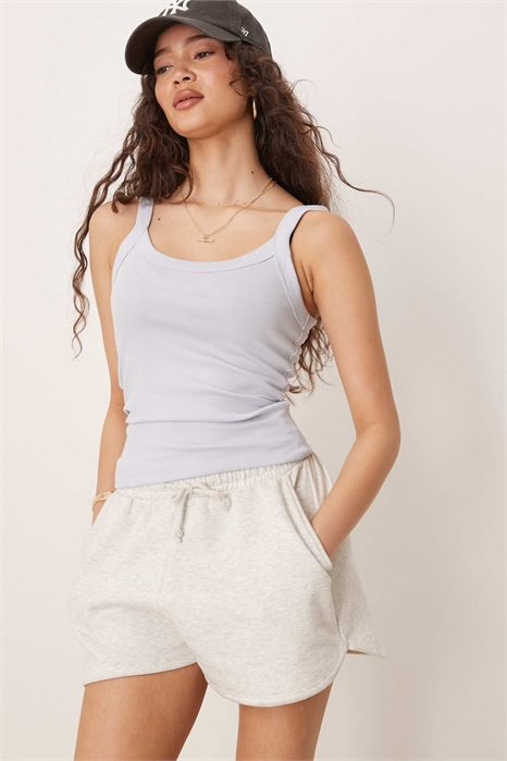 Майка с ребристым верхом артикул 142879251