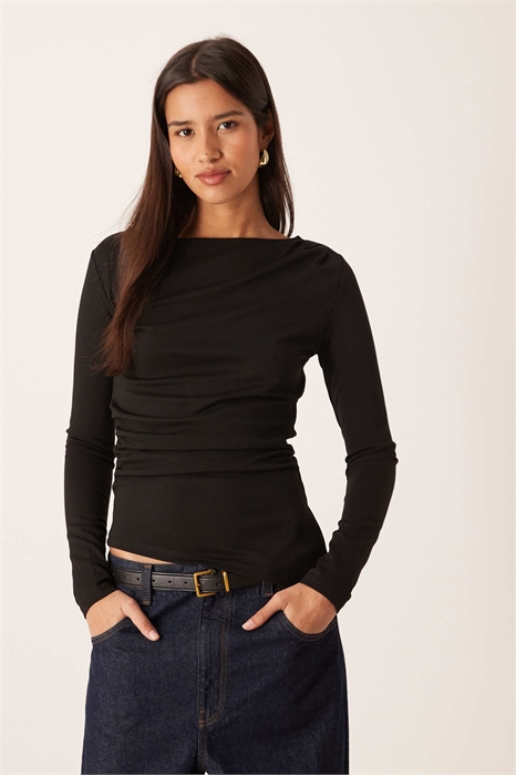 Топ с асимметричным рукавом артикул 151526338