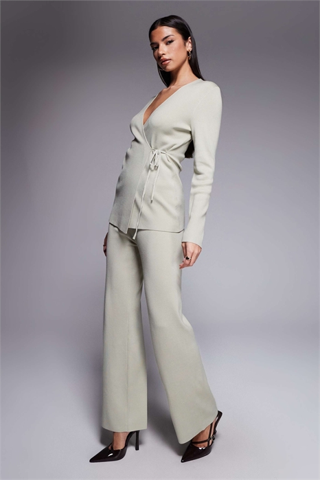 Эксклюзивные брюки с широкими брючинами из ребристого трикотажа co-ord артикул 153527867