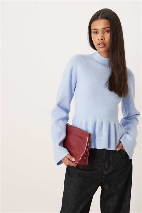 Топ с пеплумом из трикотажа артикул 153753622