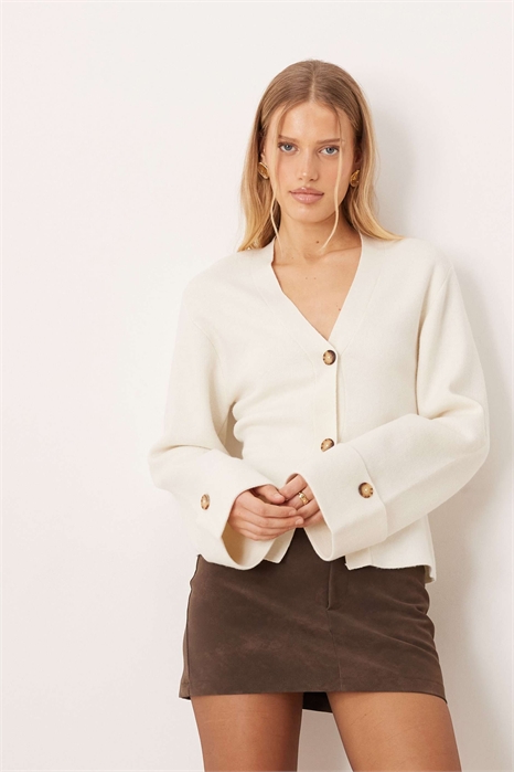 Вязаный кардиган с длинными рукавами и рельефным узором артикул 154328456