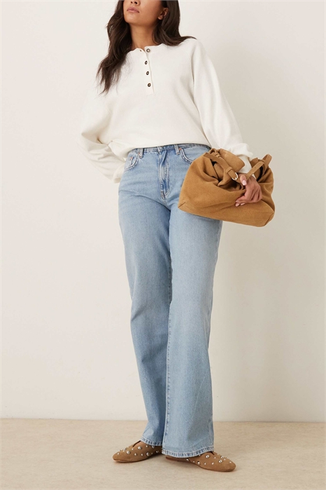 Джинсы с завышенной талией и широкими брючинами артикул 142879236