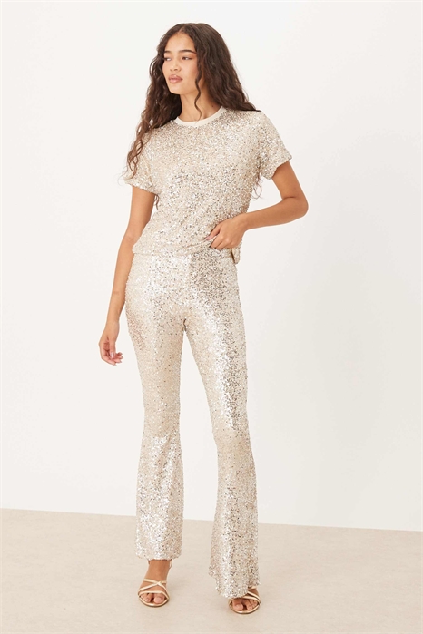 Брюки-клёш с пайетками co-ord артикул 150263251
