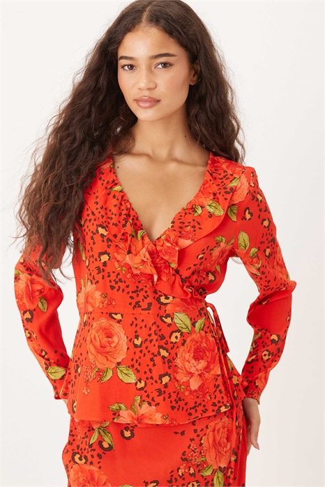 Топ с длинными рукавами и оборками co-ord артикул 150263257