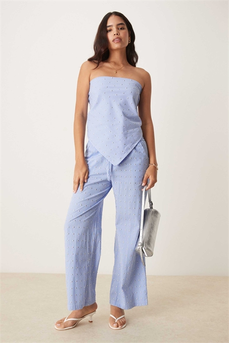 Хлопковые брюки с широкими брючинами и аппликациями co-ord артикул 148262518