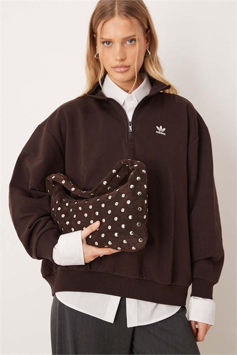 Сумка через плечо из 100% замши с заклепками артикул 154312100