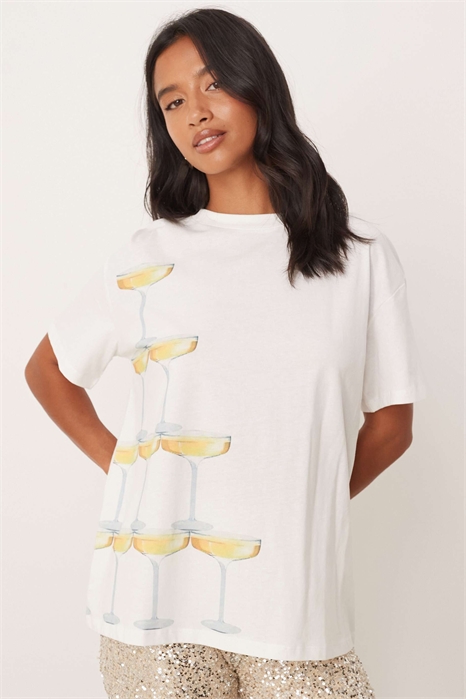 Футболка с небольшим коктейлем co-ord артикул 150264230