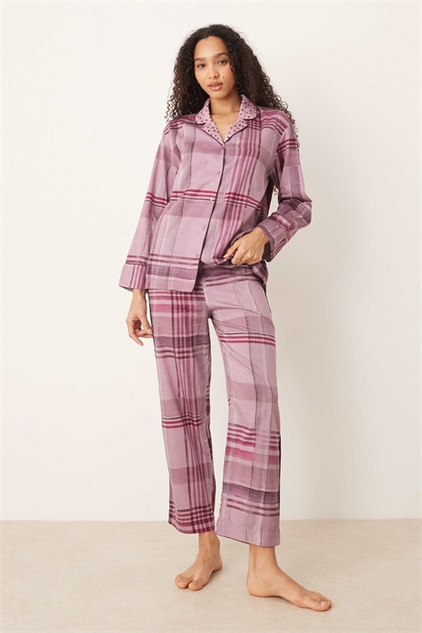Пижамная рубашка из 100% хлопка в клетку co-ord артикул 153751705