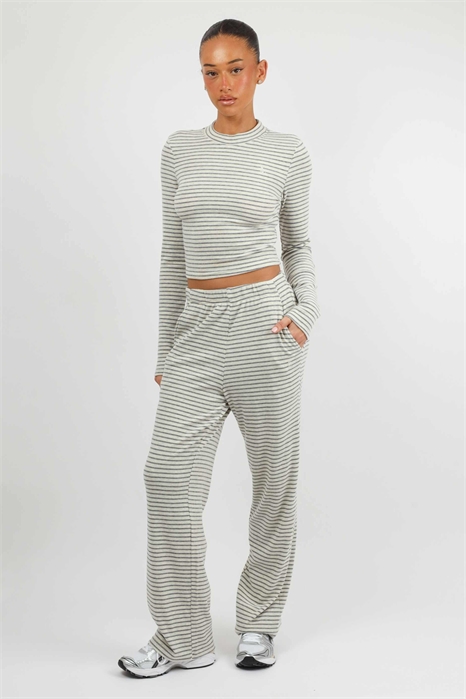 Топ с длинными рукавами Monique с мягкой полоской и мелкой ребристой фактурой артикул 155739301