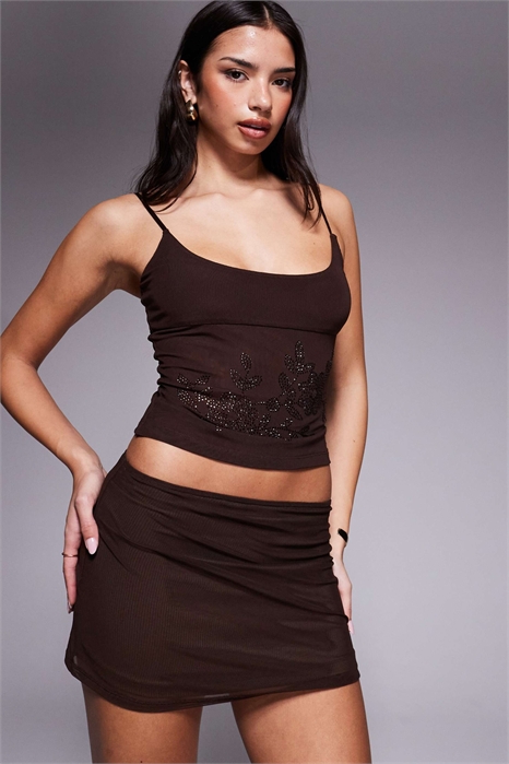 Мини-юбка Octavia из эластичной сетки co-ord артикул 150660603