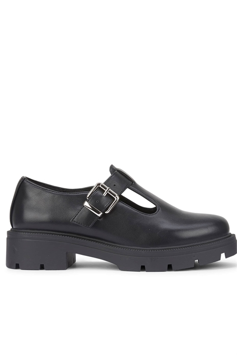 Лоферы на блочном каблуке с металлической пряжкой артикул 151941924