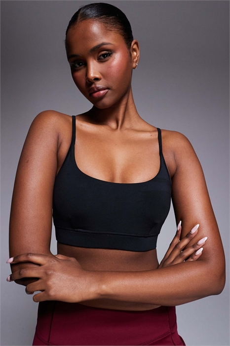 Спортивный бюстгальтер с упругой основой и регулируемыми бретелями артикул 151100748