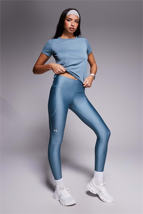 Леггинсы из технического материала с высоким поясом артикул 148480626