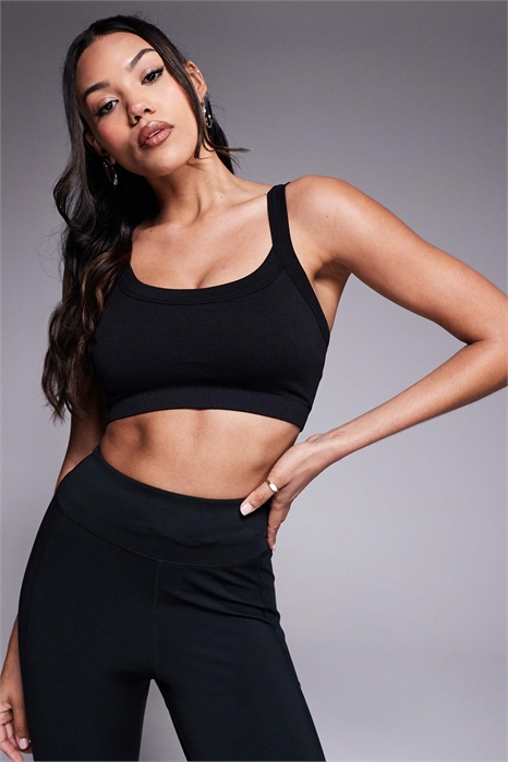 Спортивный бюстгальтер без швов со средней степенью поддержки и эффектом увеличения груди артикул 139429601