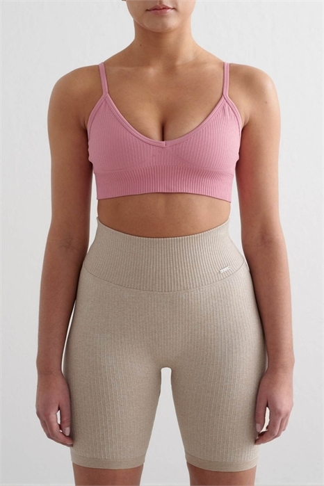 Бесшовный бюстгальтер с глубоким вырезом и ребристой отделкой Desert Rose в цвете пыльно-розового артикул 147570730