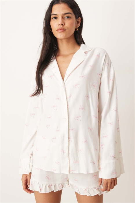 Комбинируйте фланелевую пижаму с рубашкой с длинными рукавами артикул 152934425