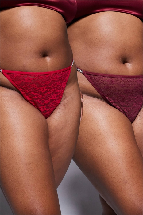 ASOS DESIGN Curve: набор из 2 стрингов с ромбовидным узором артикул 149438292