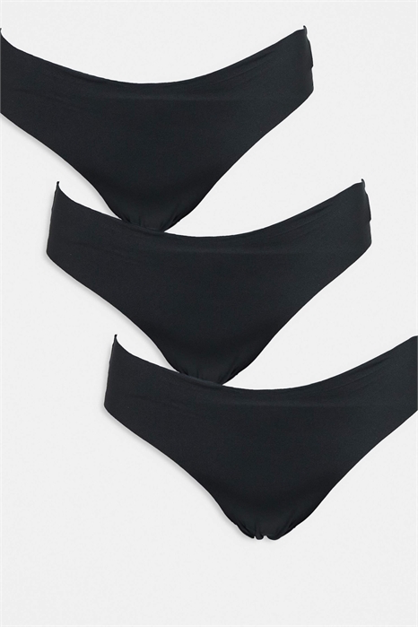 ASOS DESIGN Curve, 3 пары трусиков-бразилиан без отпечатков на белье артикул 142351028