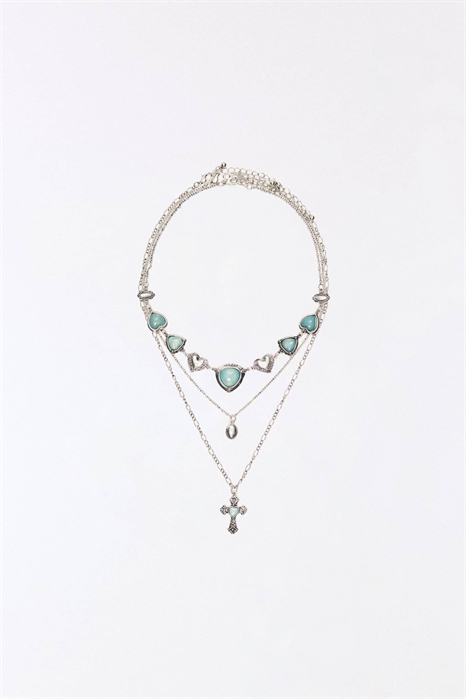 Набор из 3 ожерелий с эффектом бирюзы артикул 156333607