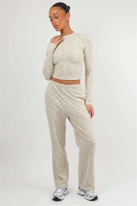 Брюки с широкими брючинами и мягкой полоской артикул 155533061