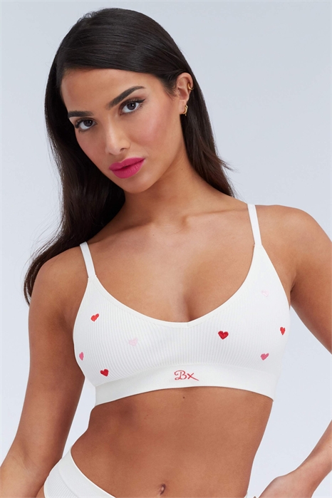 Бесшовная бралетта с вышивкой в виде сердца и съемными вкладышами артикул 155555216
