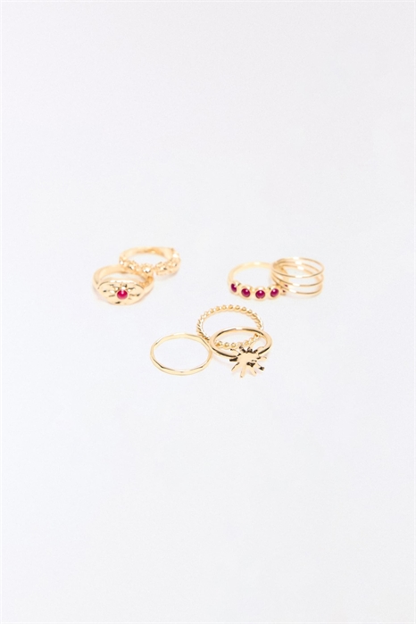 Набор из 7 колец с бусинами артикул 155702450