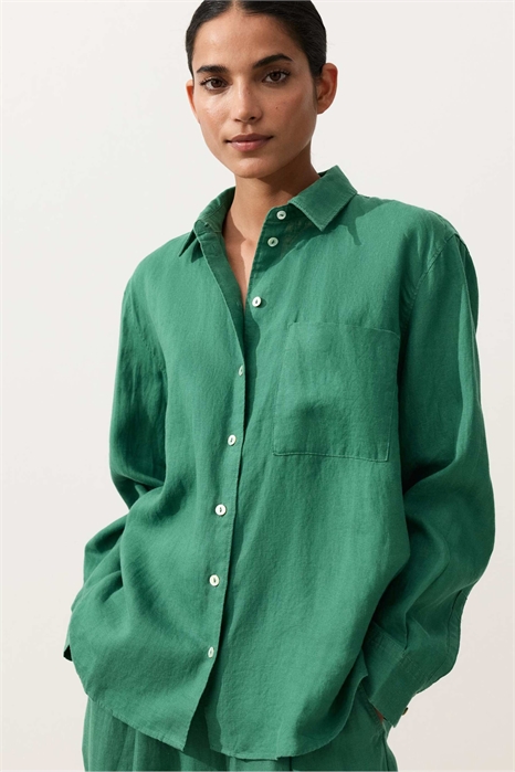 Рубашка свободного кроя из 100% льна артикул 156267964