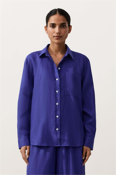 Рубашка свободного кроя из 100% льна артикул 156267942