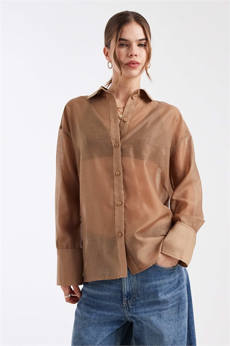 Рубашка с широкими манжетами артикул 153494840