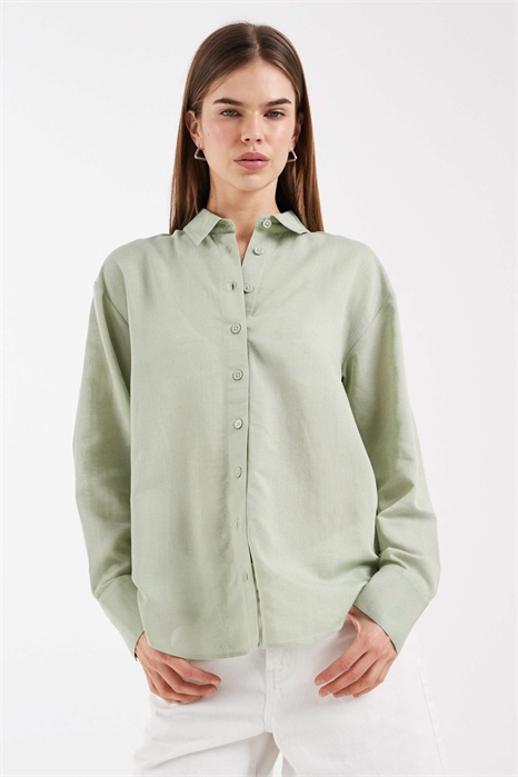 Рубашка из смешанного льна артикул 152630091