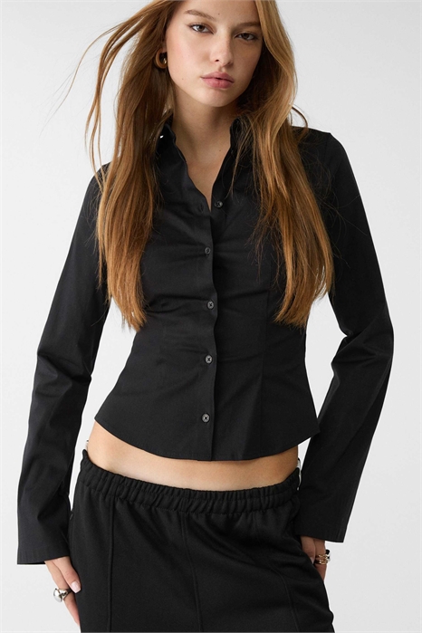 Приталенная рубашка с рукавами артикул 149043446