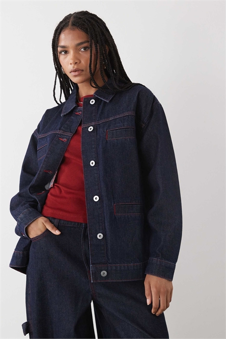 Рубашка из джинсовой ткани большого размера co-ord артикул 147767340