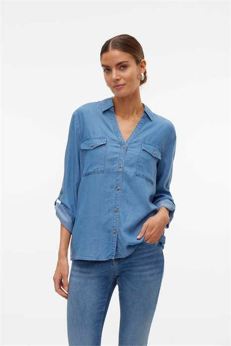 Джинсовая рубашка артикул 150945174